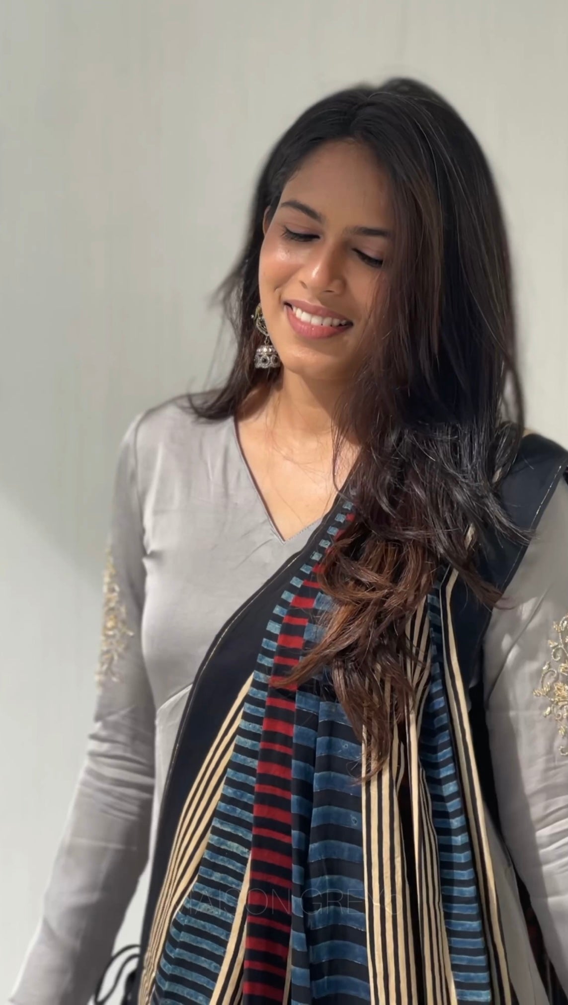 Anarkali with Draped Shawl 10