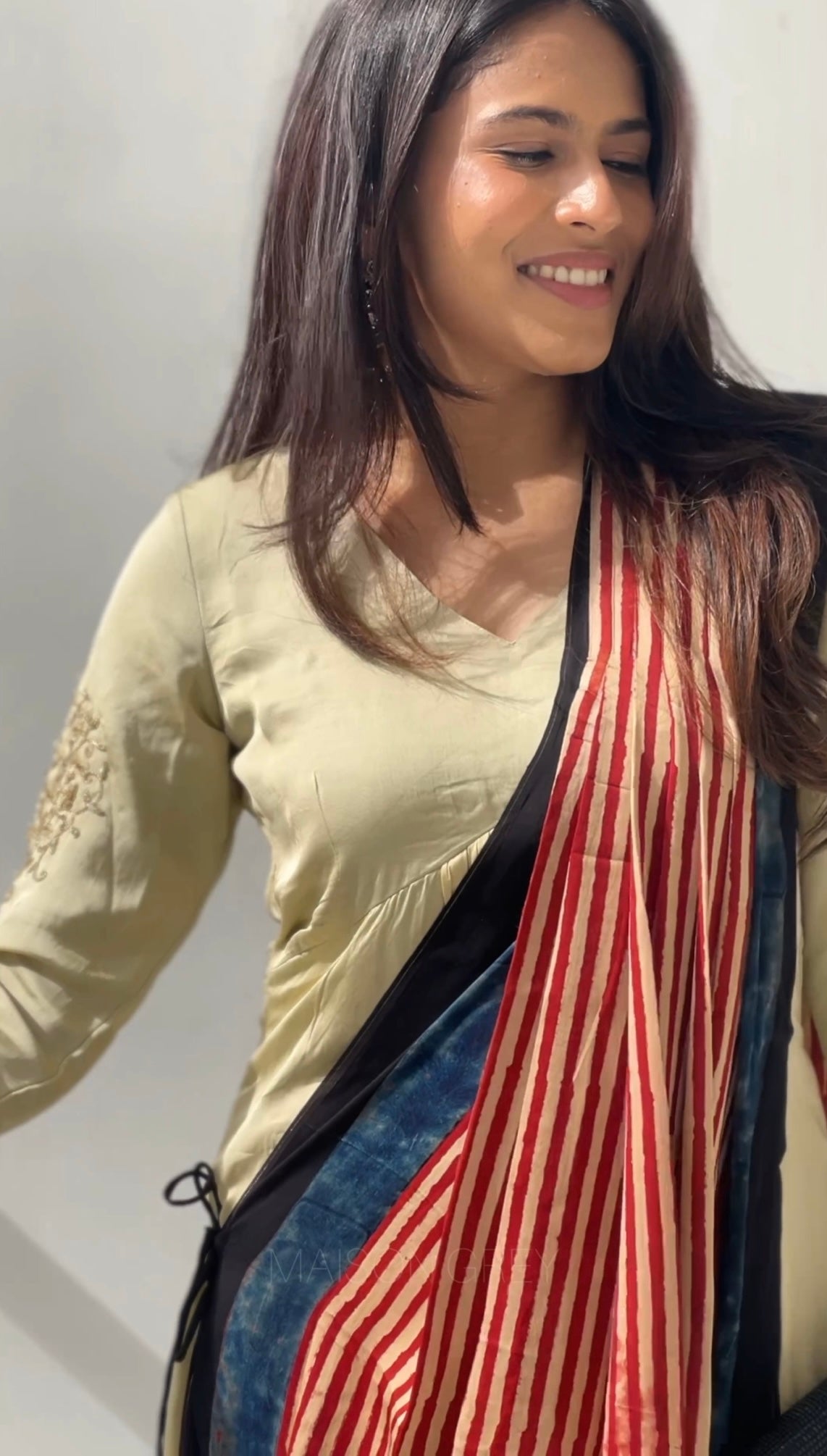 Anarkali with Draped Shawl 8