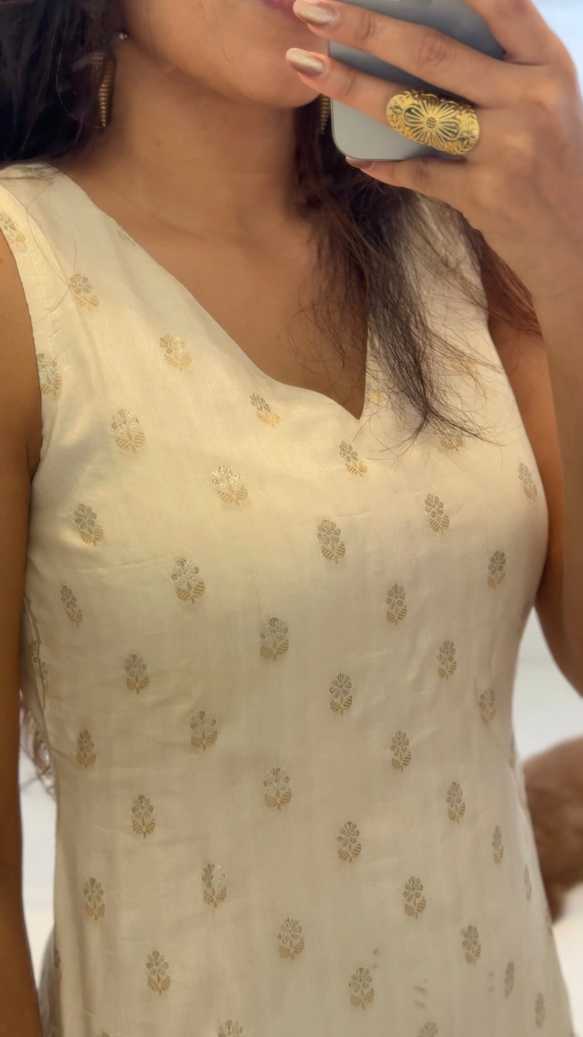 Ivory Chanderi Kurta