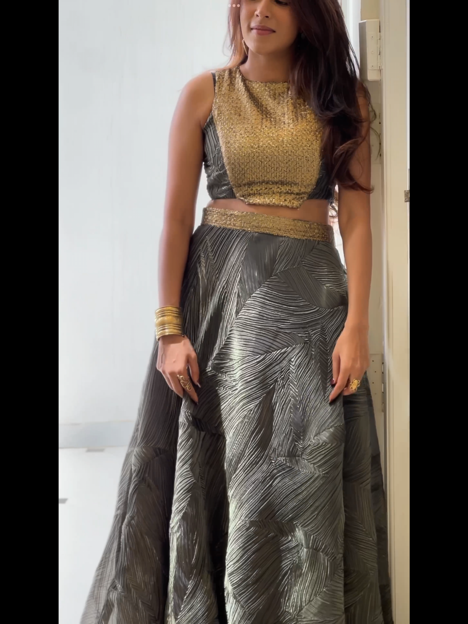 Textured Sequin Lehenga