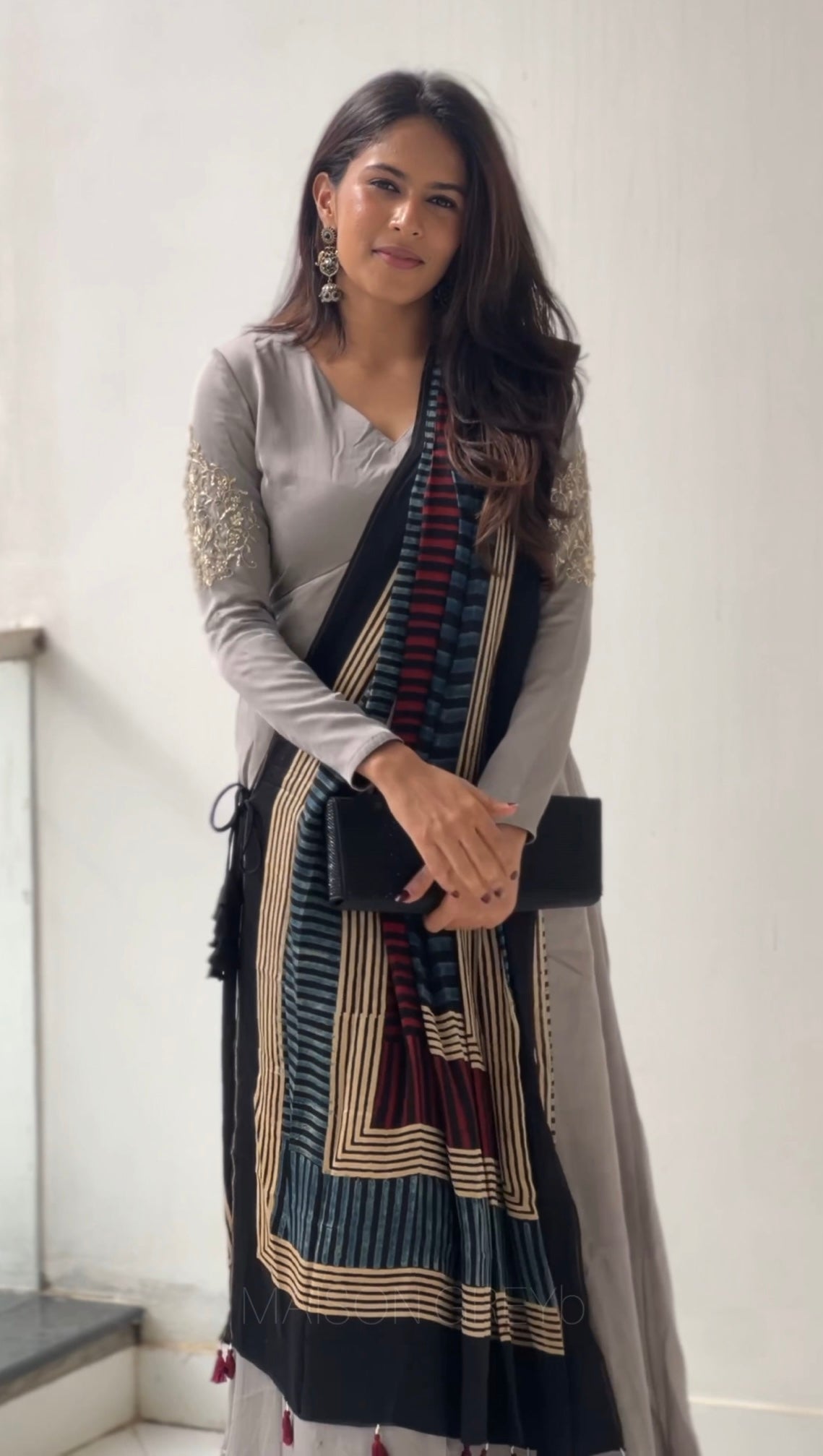 Anarkali with Draped Shawl 10