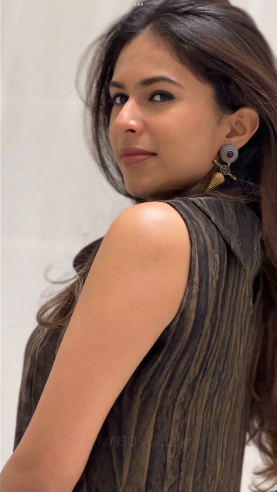 Draped Kurta with Cowl Neck