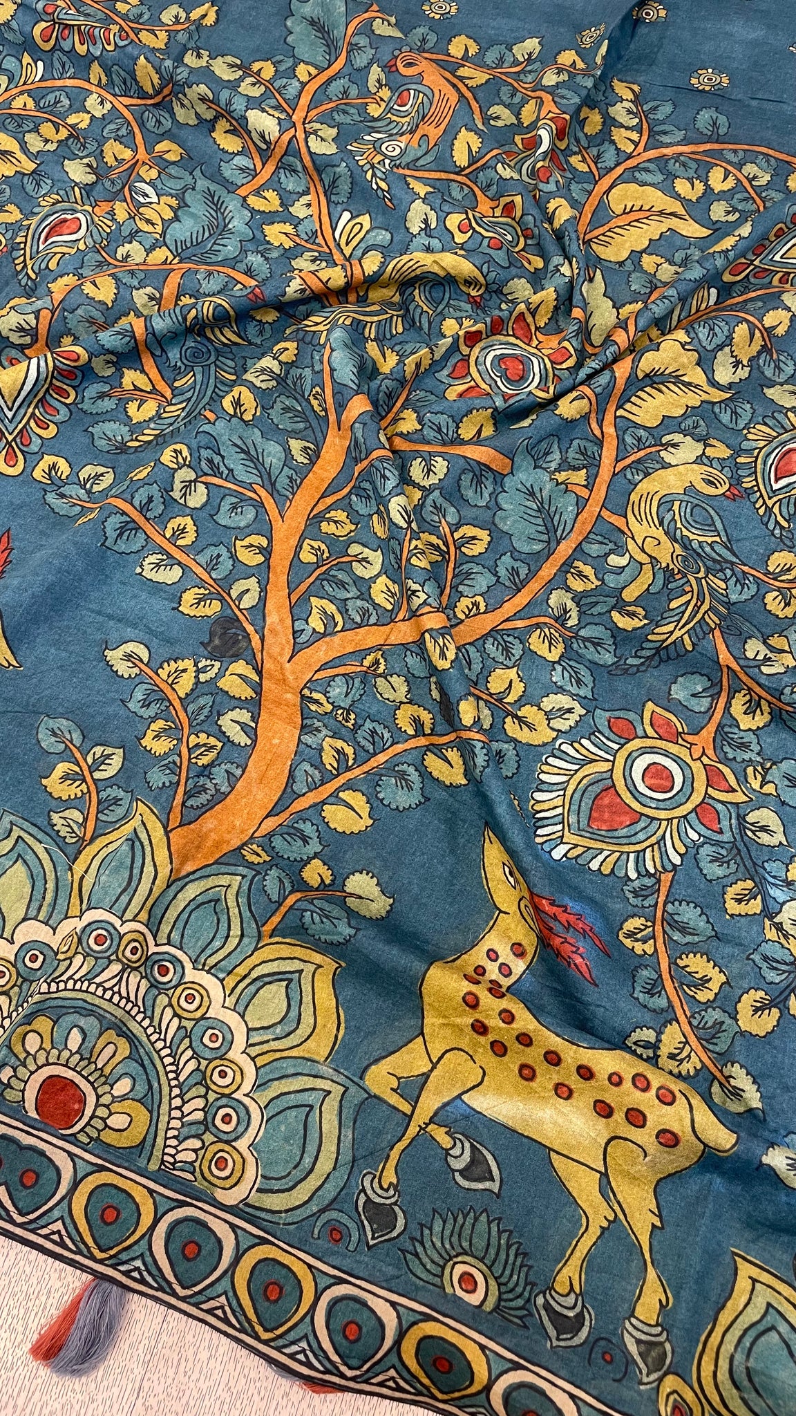 Blue Green kalamkari Shawl